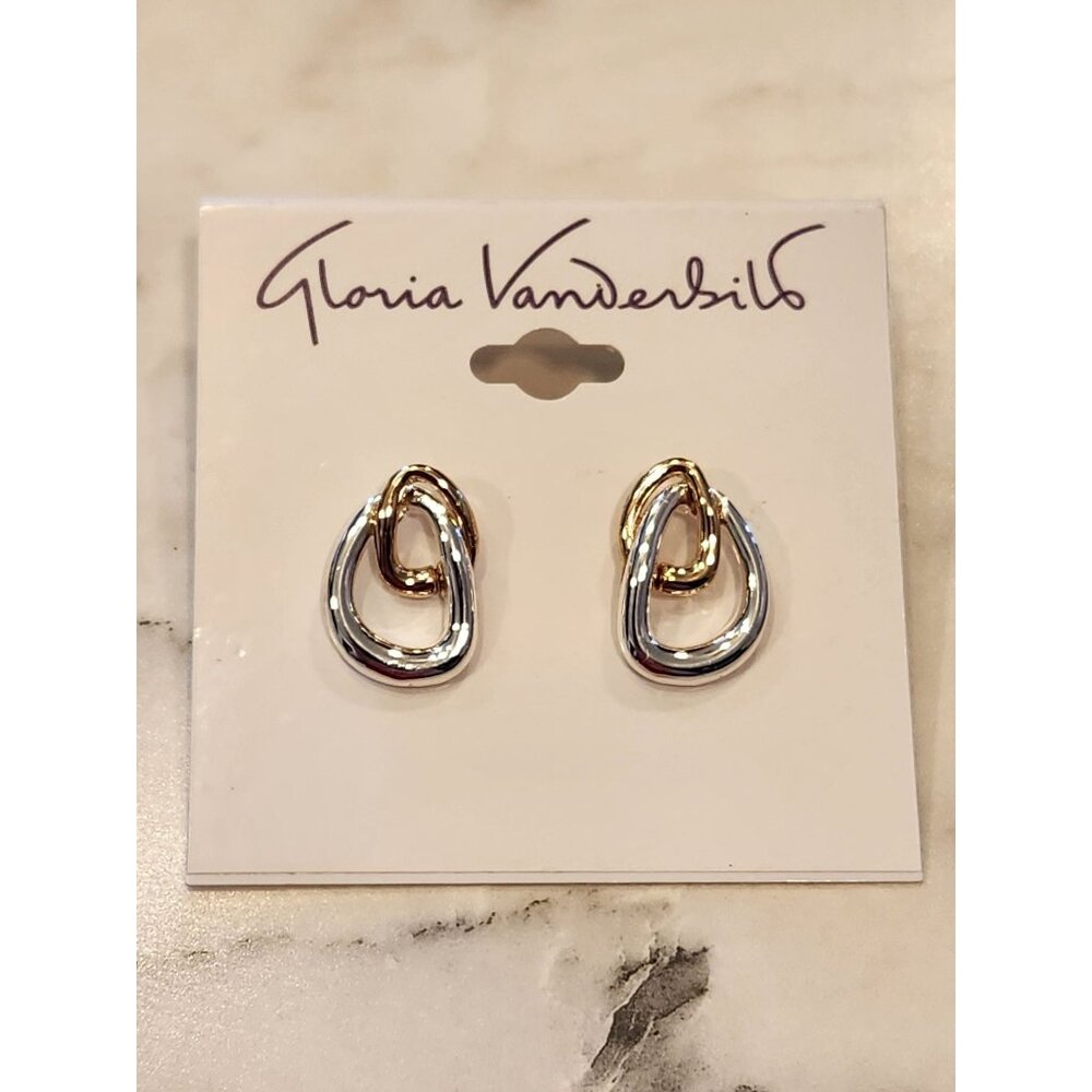 Gold & Silver Tone Drop Earrings By Gloria Vanderbilt